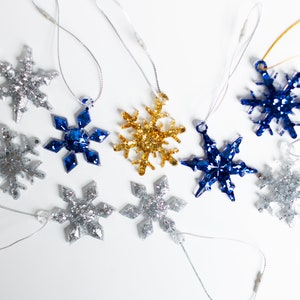 Christmas Snowflake Ornaments | Set of 3 | Epoxy Resin | Customizable | Christmas Ornament | Handmade |