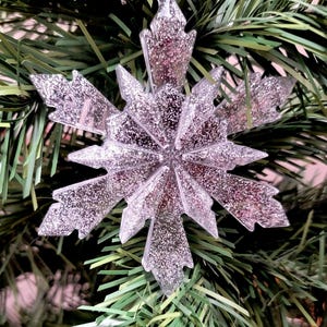 Hand Poured Resin Snowflake Ornament: Glitter Holiday Decor