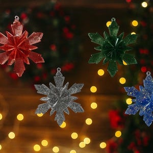 Sparkling Snowflake Resin Christmas Ornaments