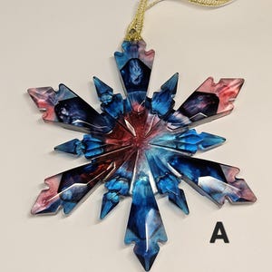 Handmade Resin Snowflake Ornament - Large Christmas Tree Decoration