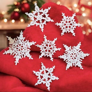 Crochet Snowflakes Set: Handmade Cotton Christmas Ornaments