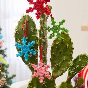 Christmas Ornaments Crochet PATTERN, Colorful Snowflakes PDF, Christmas Tree Decorations Tutorial, Winter Crochet, Easy Crochet Pattern